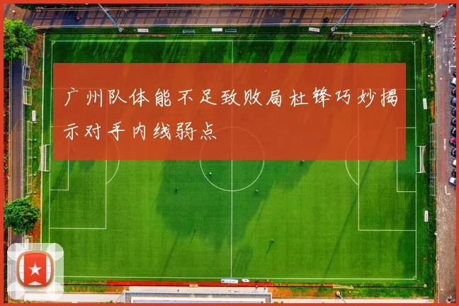 广州队体能不足致败局杜锋巧妙揭示对手内线弱点